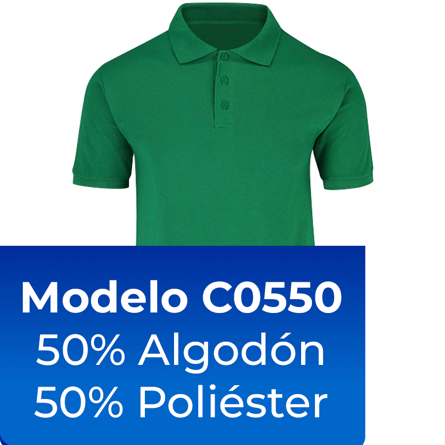 C0550 Playera Tipo Polo 50 Algodón 50 Poliéster Yazbek